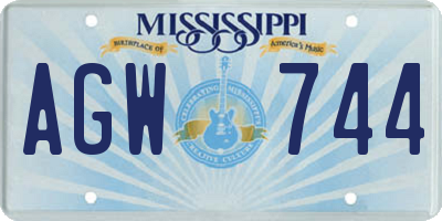 MS license plate AGW744