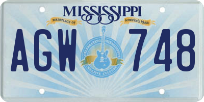 MS license plate AGW748