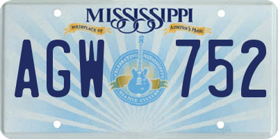 MS license plate AGW752