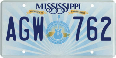 MS license plate AGW762