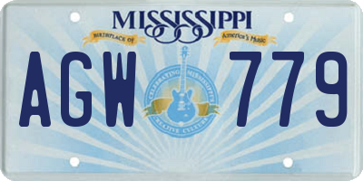MS license plate AGW779