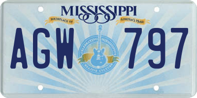 MS license plate AGW797