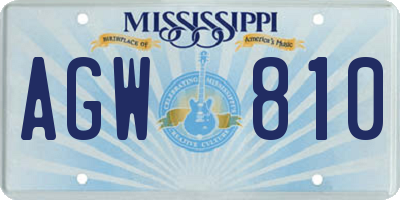 MS license plate AGW810