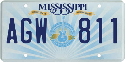 MS license plate AGW811
