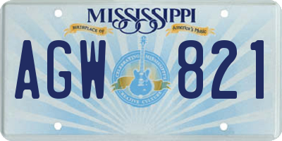 MS license plate AGW821