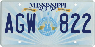 MS license plate AGW822