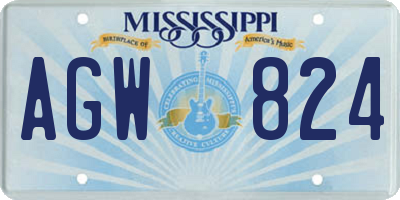 MS license plate AGW824