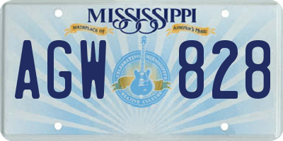 MS license plate AGW828