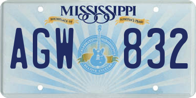 MS license plate AGW832