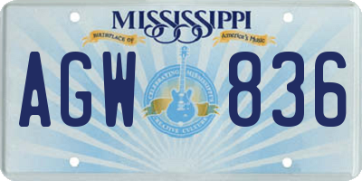 MS license plate AGW836