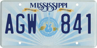 MS license plate AGW841