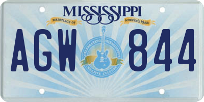 MS license plate AGW844