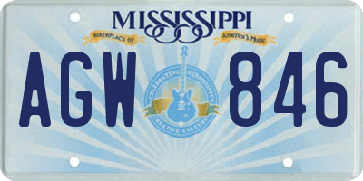 MS license plate AGW846