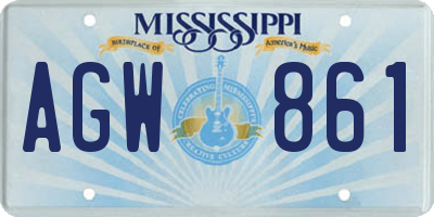 MS license plate AGW861