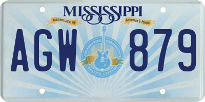 MS license plate AGW879