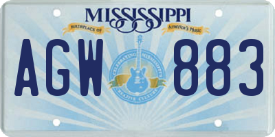 MS license plate AGW883