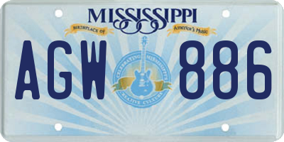 MS license plate AGW886