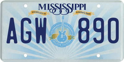 MS license plate AGW890