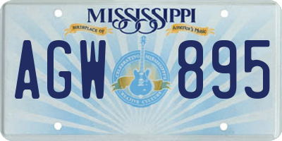 MS license plate AGW895