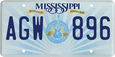 MS license plate AGW896