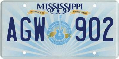 MS license plate AGW902
