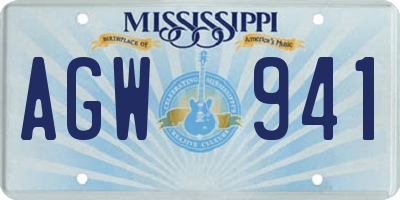 MS license plate AGW941