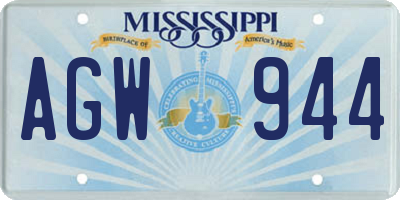 MS license plate AGW944