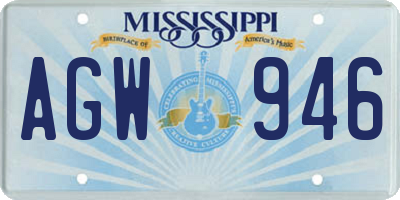 MS license plate AGW946