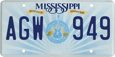 MS license plate AGW949