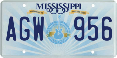 MS license plate AGW956