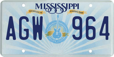 MS license plate AGW964