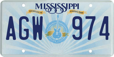 MS license plate AGW974