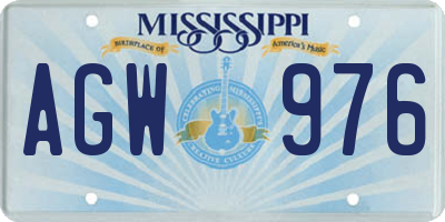 MS license plate AGW976