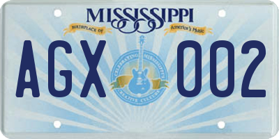 MS license plate AGX002