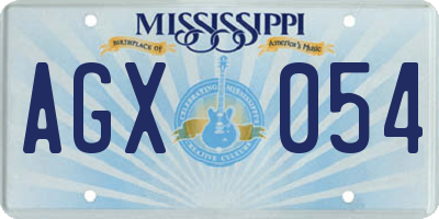 MS license plate AGX054