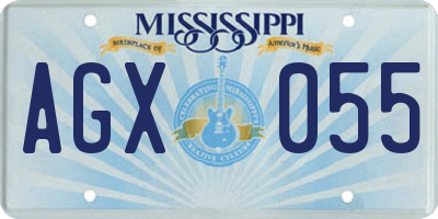 MS license plate AGX055
