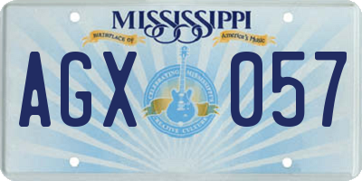 MS license plate AGX057