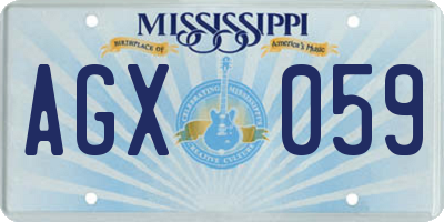 MS license plate AGX059