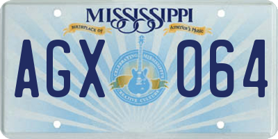MS license plate AGX064
