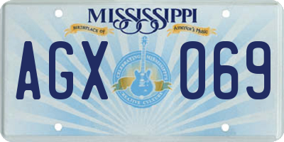 MS license plate AGX069