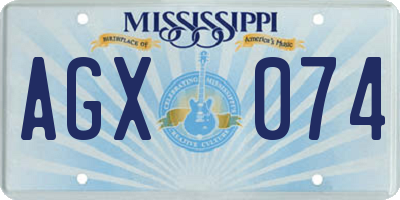 MS license plate AGX074