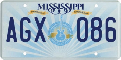 MS license plate AGX086