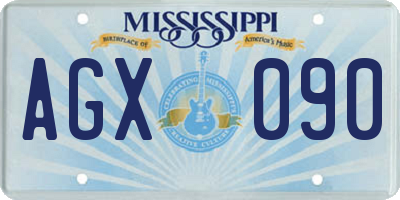 MS license plate AGX090