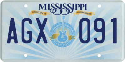 MS license plate AGX091