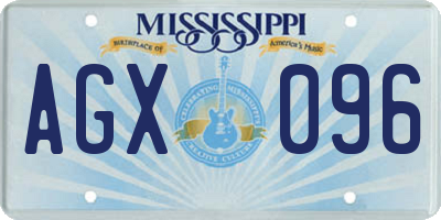 MS license plate AGX096