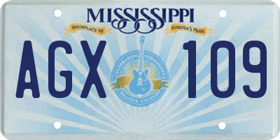 MS license plate AGX109