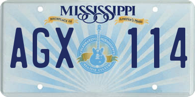 MS license plate AGX114