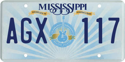 MS license plate AGX117