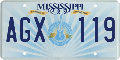 MS license plate AGX119