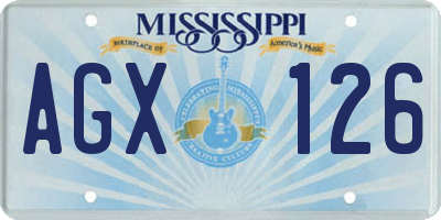 MS license plate AGX126